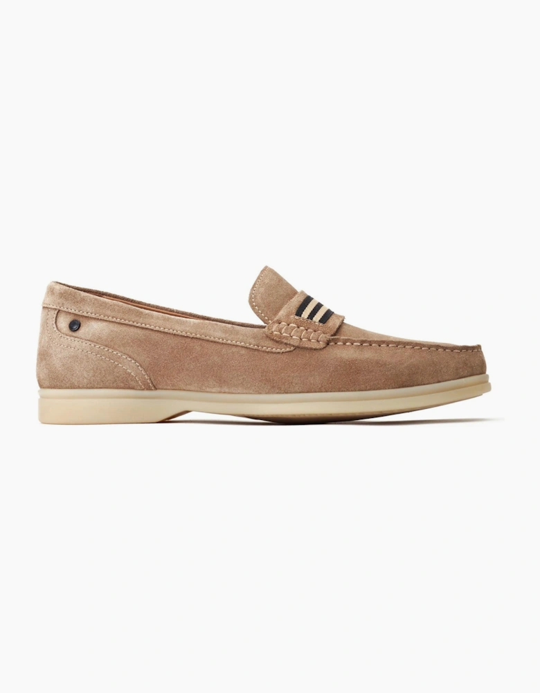 Base London Mens Leather Drum Loafer Shoes Sand