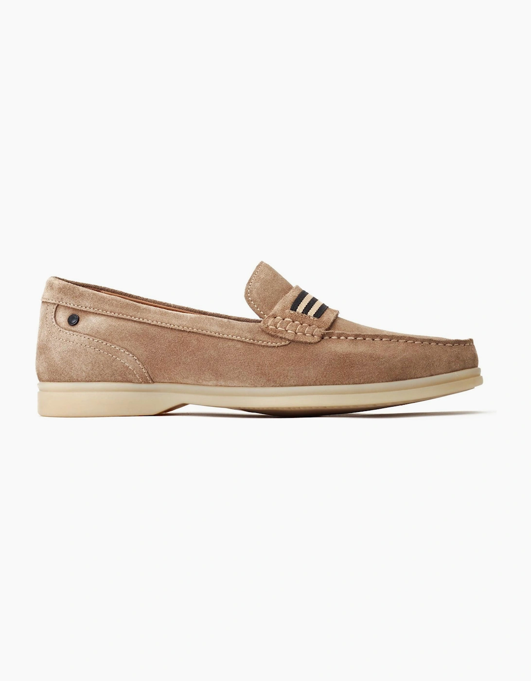 Base London Mens Leather Drum Loafer Shoes Sand