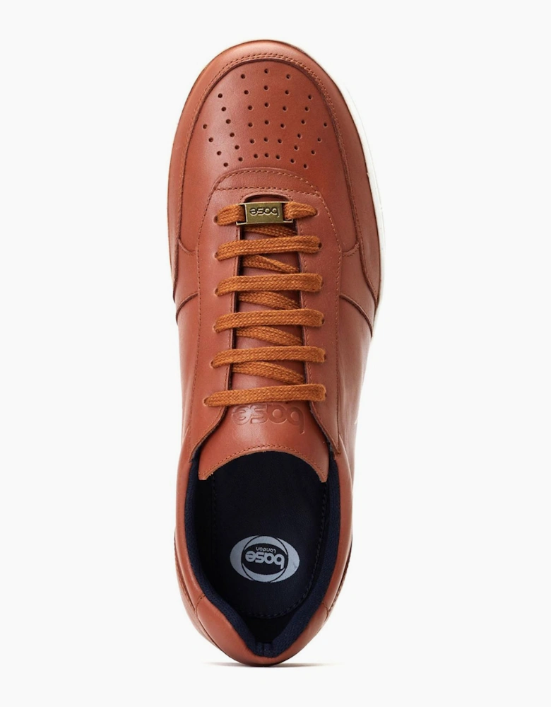 Base London Curtis Leather Mens Trainers Burnt Tan