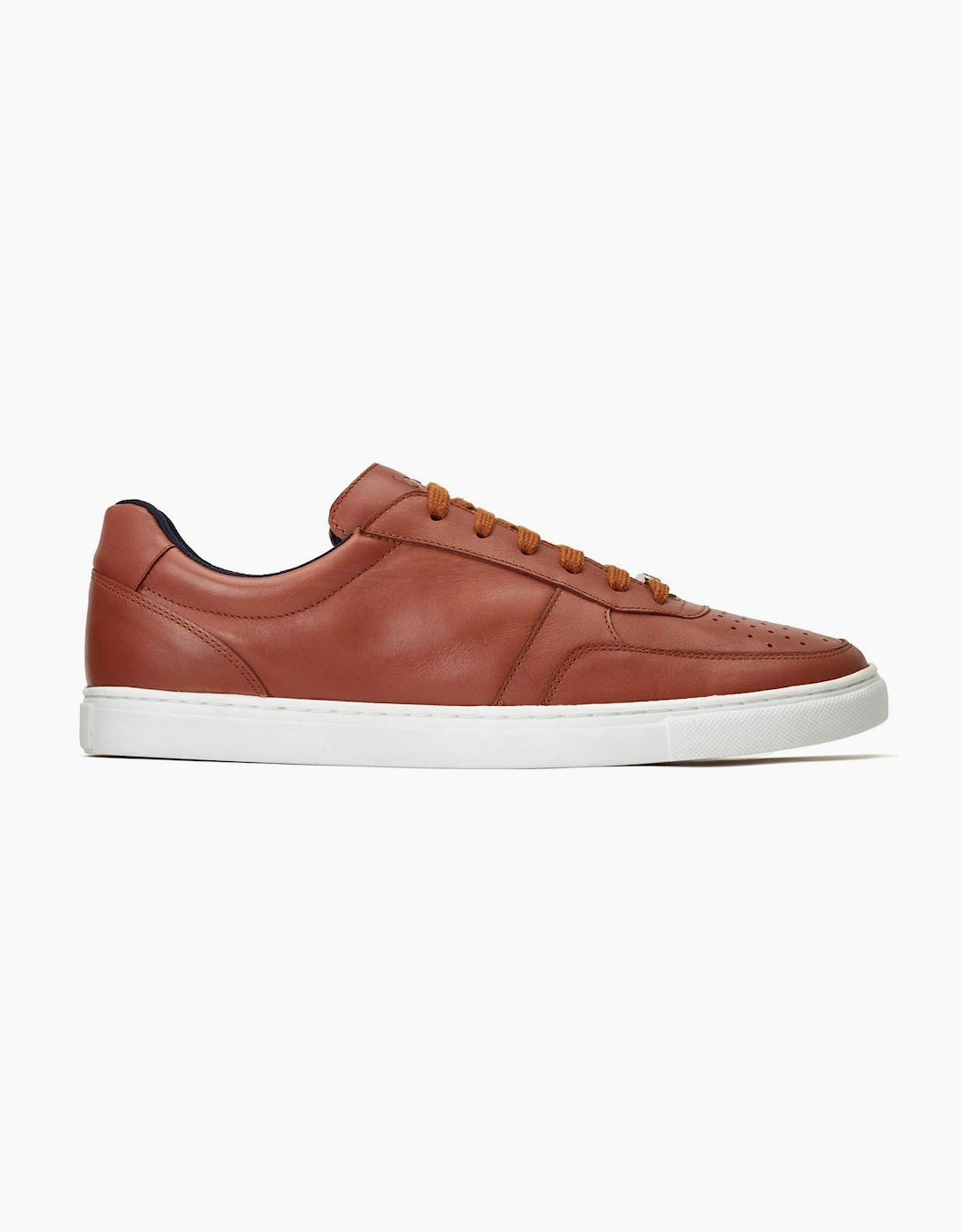 Base London Curtis Leather Mens Trainers Burnt Tan