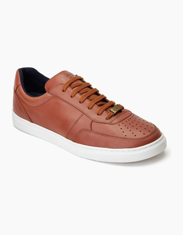 Base London Curtis Leather Mens Trainers Burnt Tan