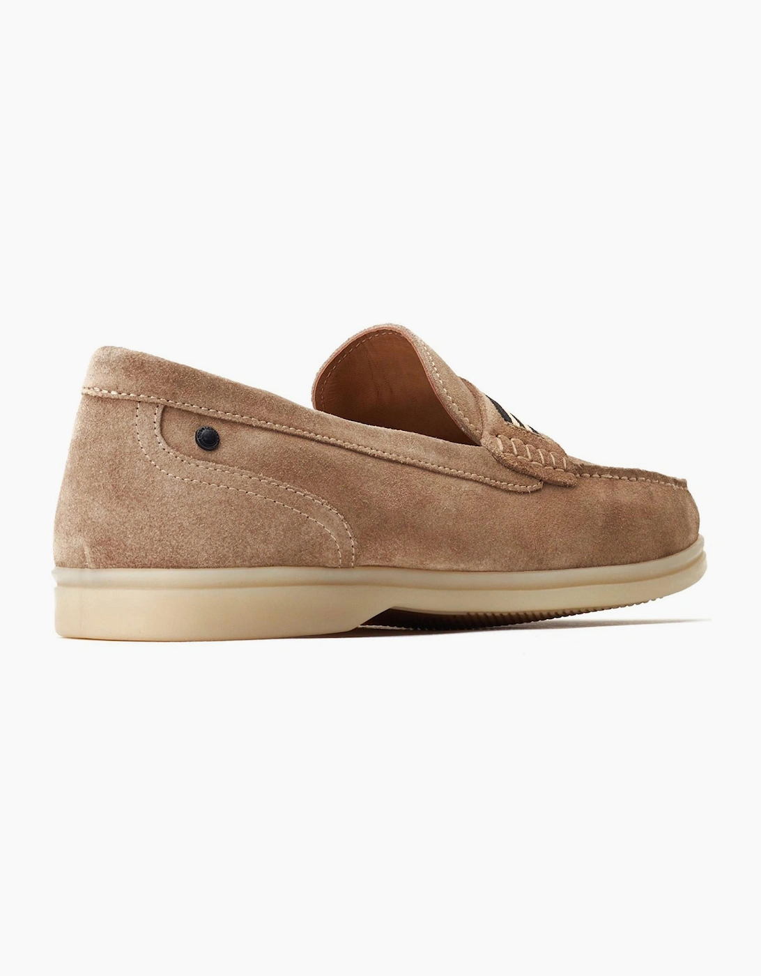 Base London Mens Leather Drum Loafer Shoes Sand