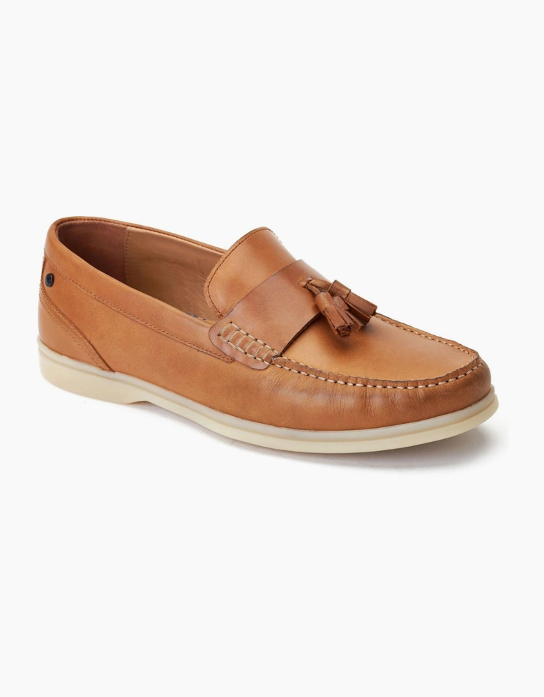 Base London Bonito Mens Leather Loafer Shoes Burnt Tan