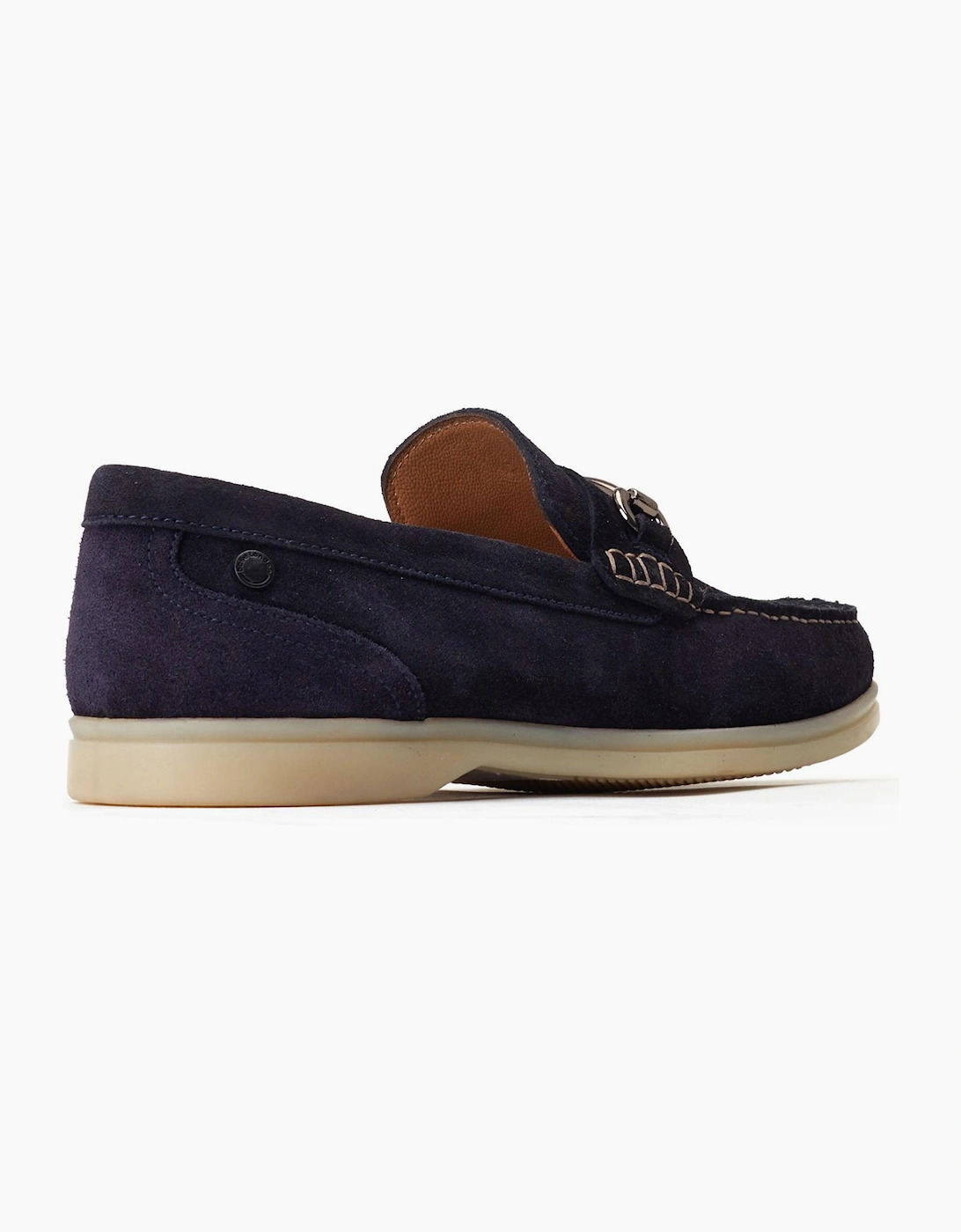 Base London Snapper Mens Leather Loafer Shoes Navy