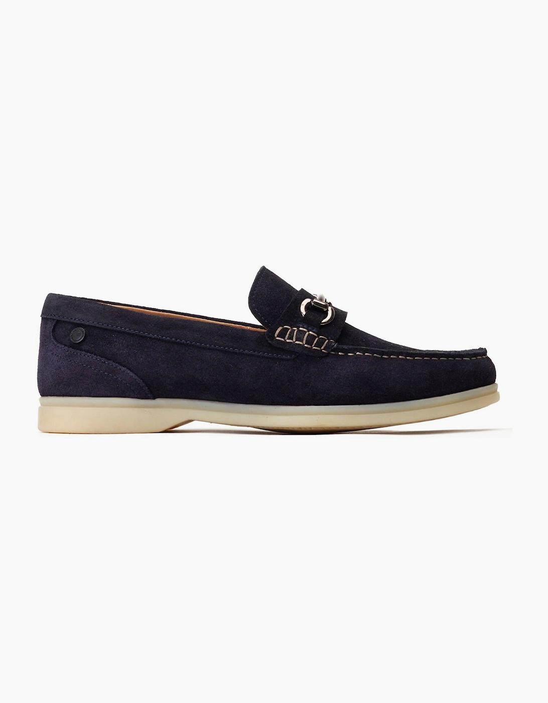Base London Snapper Mens Leather Loafer Shoes Navy