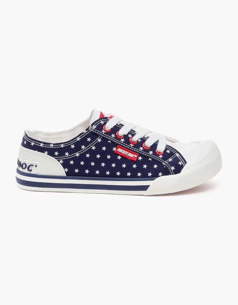 Rocket Dog Jazzin Spangle Womens Trainers Red/Navy
