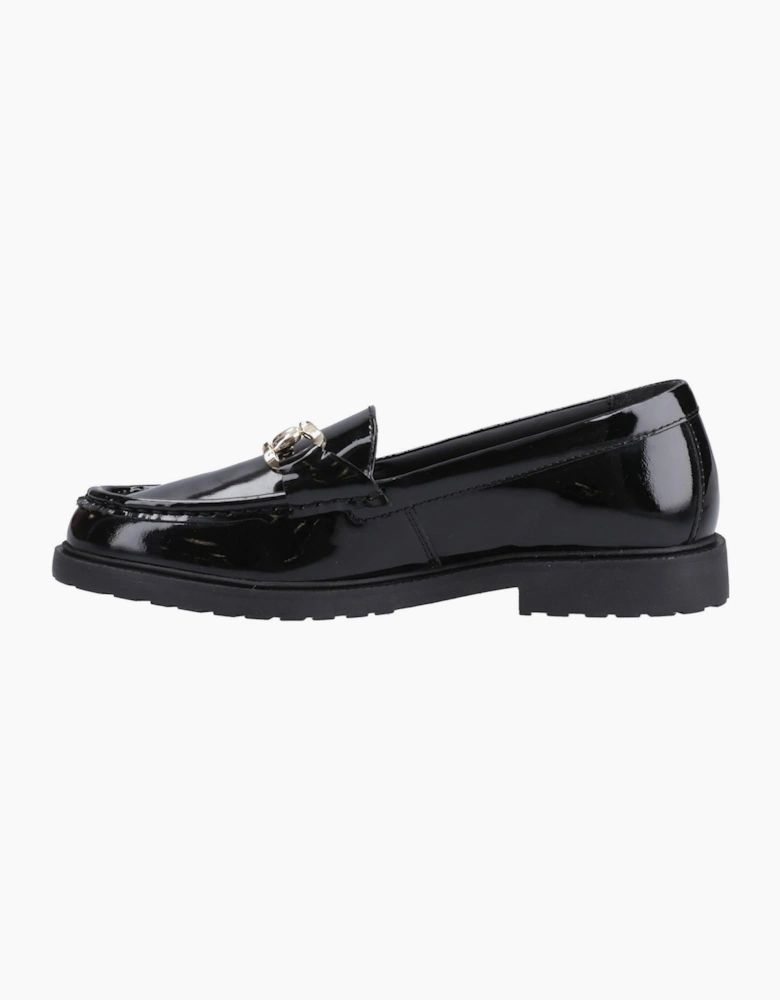 Hush Puppies Verity Womens Leather Loafer Shoes Black