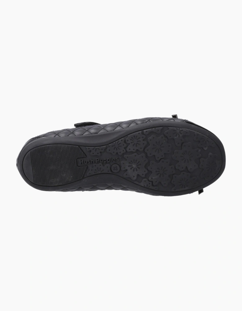 Hush Puppies Lottie Junior Girls Ballerina Shoes Black