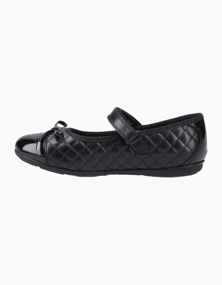 Hush Puppies Lottie Junior Girls Ballerina Shoes Black