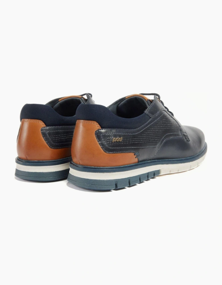 Pod Merlin Mens Leather Shoes Navy