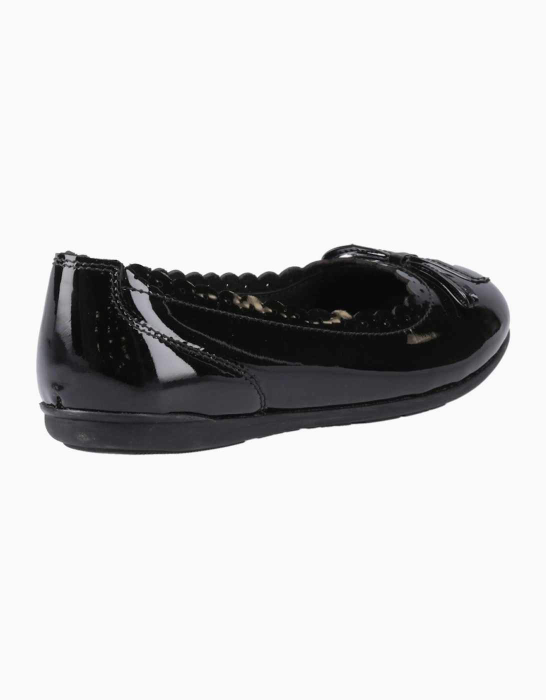 Hush Puppies Lillie Patent Junior Girls Ballerina Shoes Black