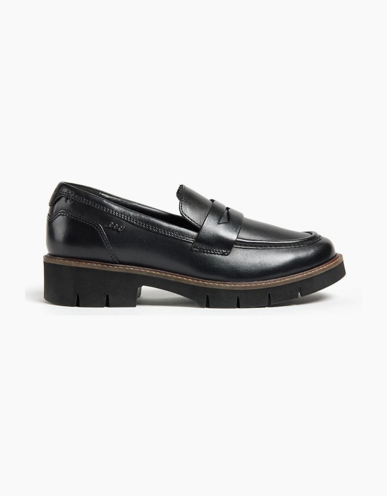 Pod Kaltin Womens Leather Loafer Shoes Black