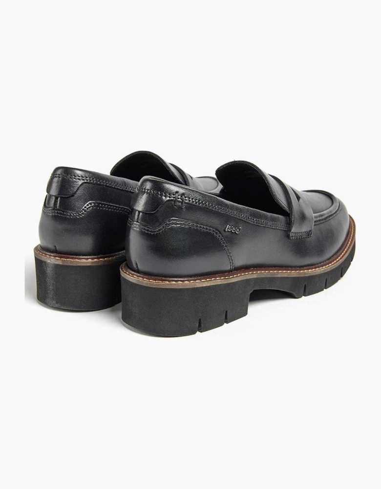 Pod Kaltin Womens Leather Loafer Shoes Black