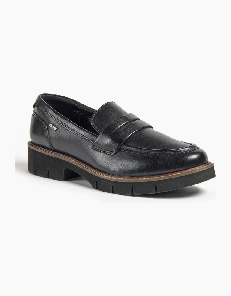 Pod Kaltin Womens Leather Loafer Shoes Black