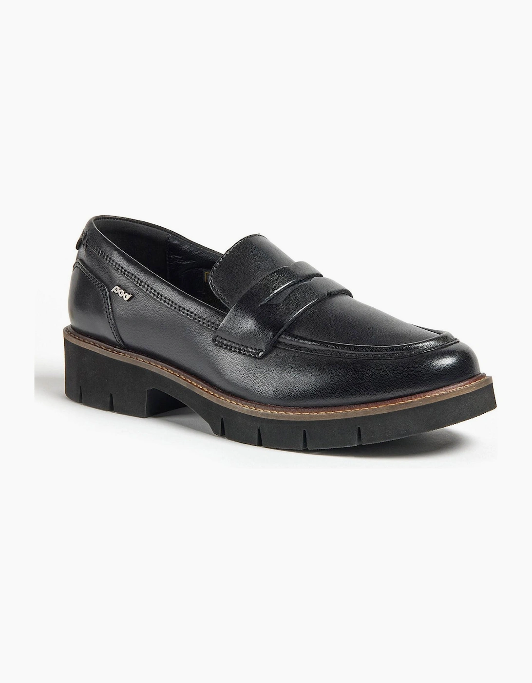 Pod Kaltin Womens Leather Loafer Shoes Black