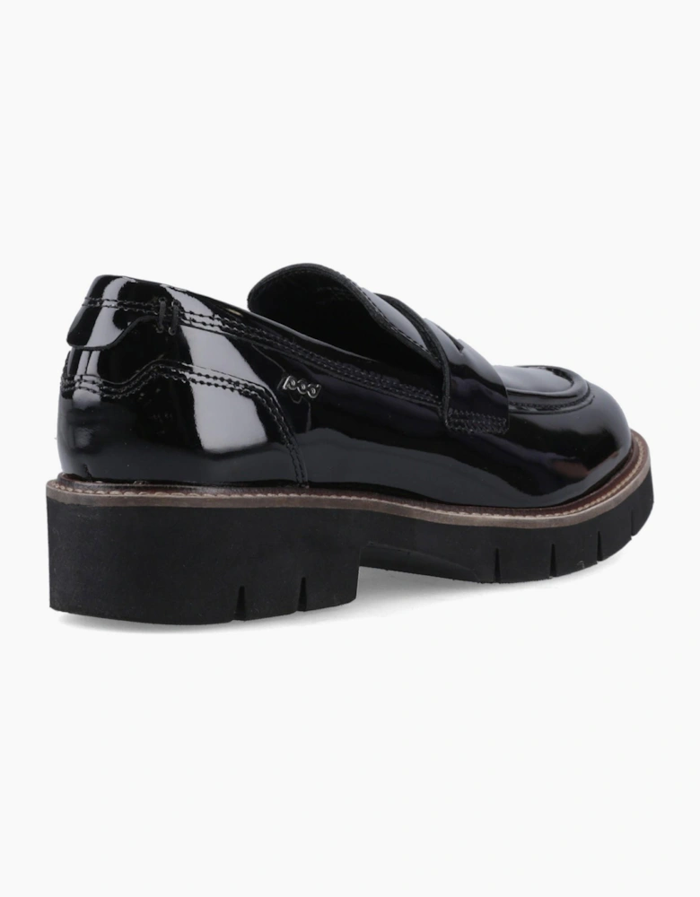 Pod Kaltin Womens Leather Loafer Shoes Black