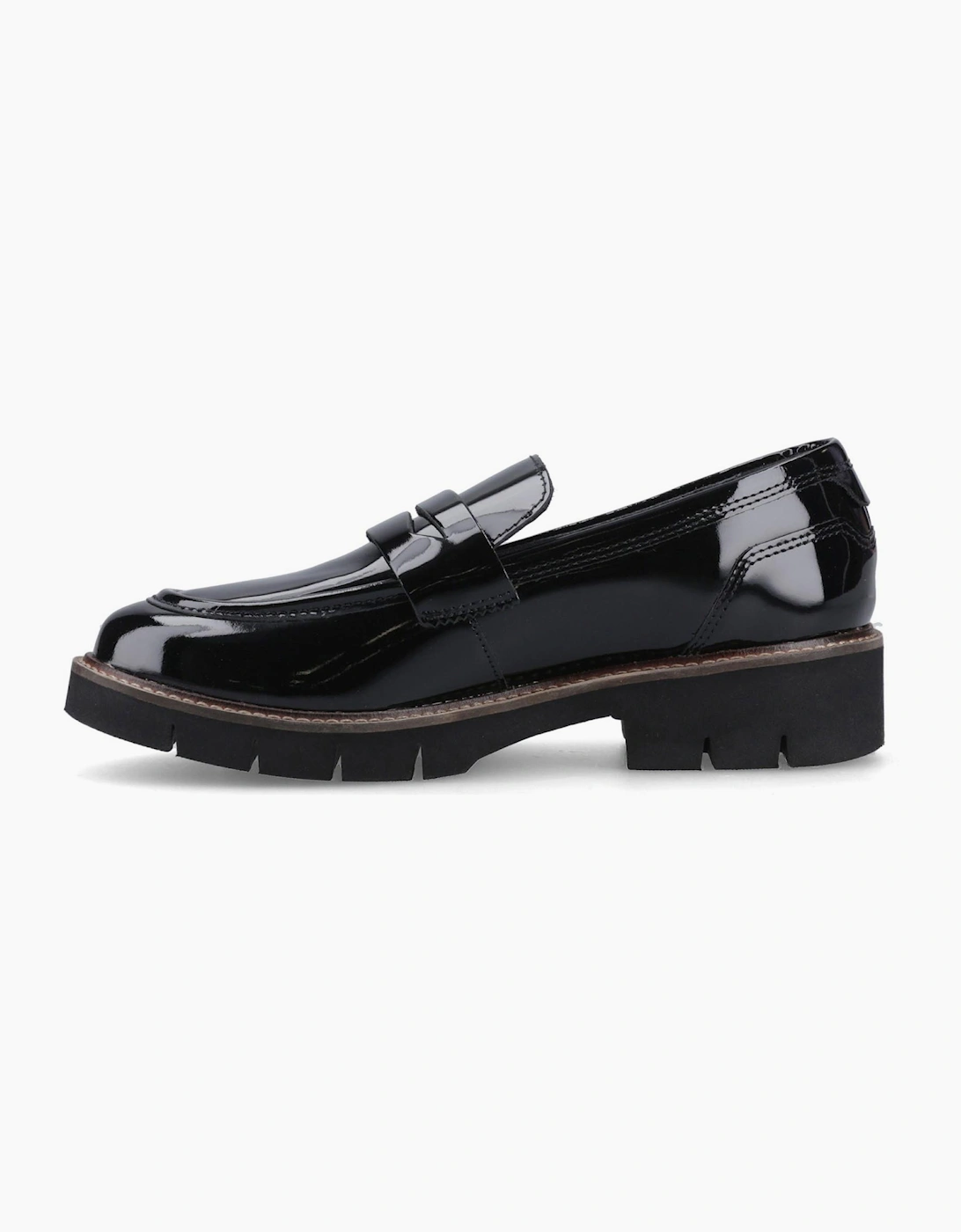 Pod Kaltin Womens Leather Loafer Shoes Black