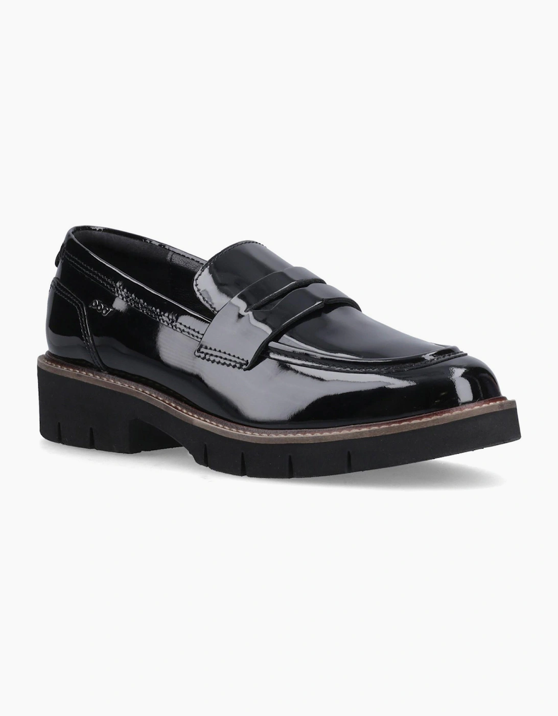 Pod Kaltin Womens Leather Loafer Shoes Black