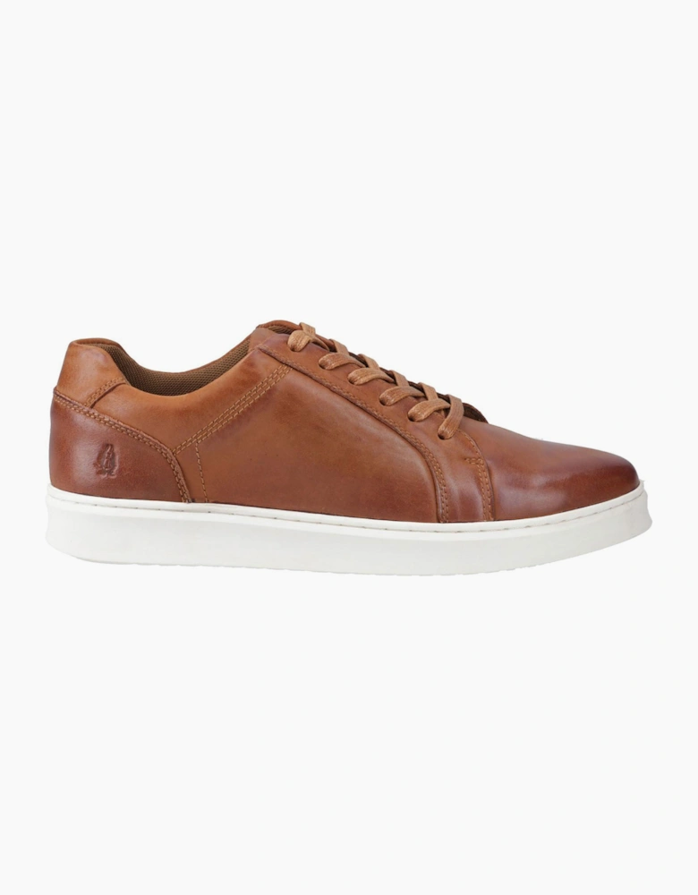 Hush Puppies Madden Leather Mens Trainers Tan / White