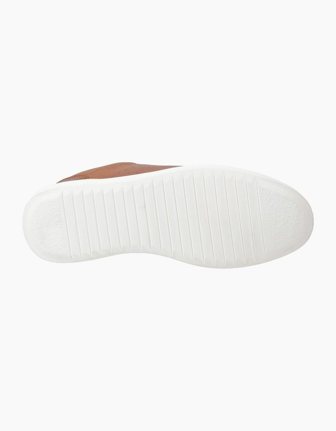 Hush Puppies Madden Leather Mens Trainers Tan / White