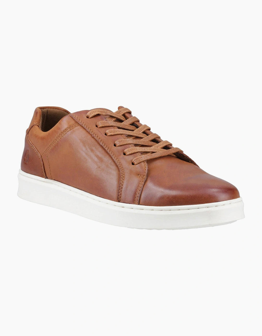Hush Puppies Madden Leather Mens Trainers Tan / White