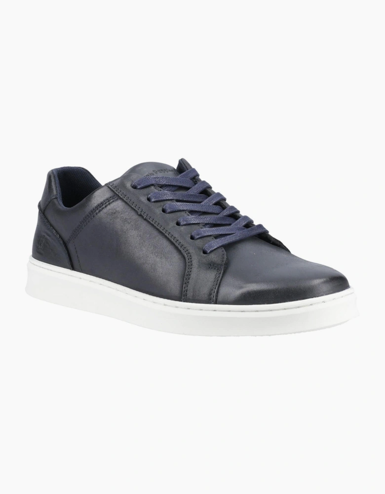 Hush Puppies Madden Leather Mens Trainers Navy / White