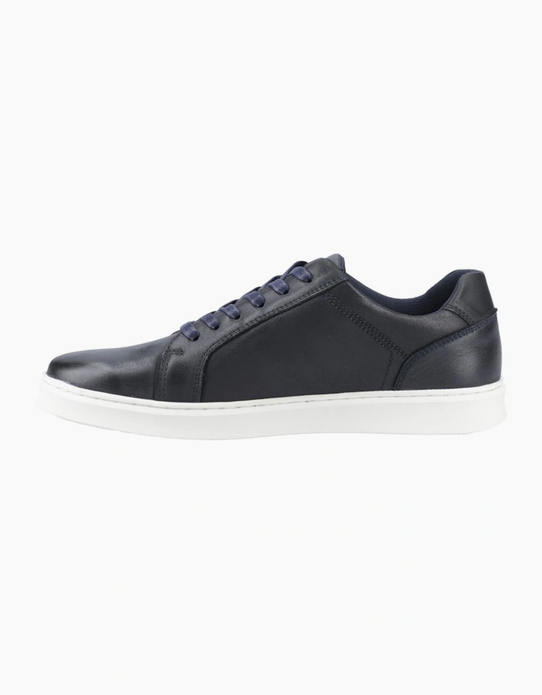 Hush Puppies Madden Leather Mens Trainers Navy / White