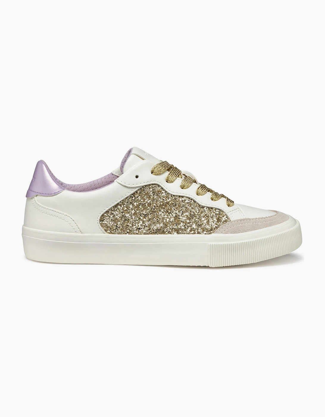 Geox Emmeleny Womens Trainers Optic White/Light Gold