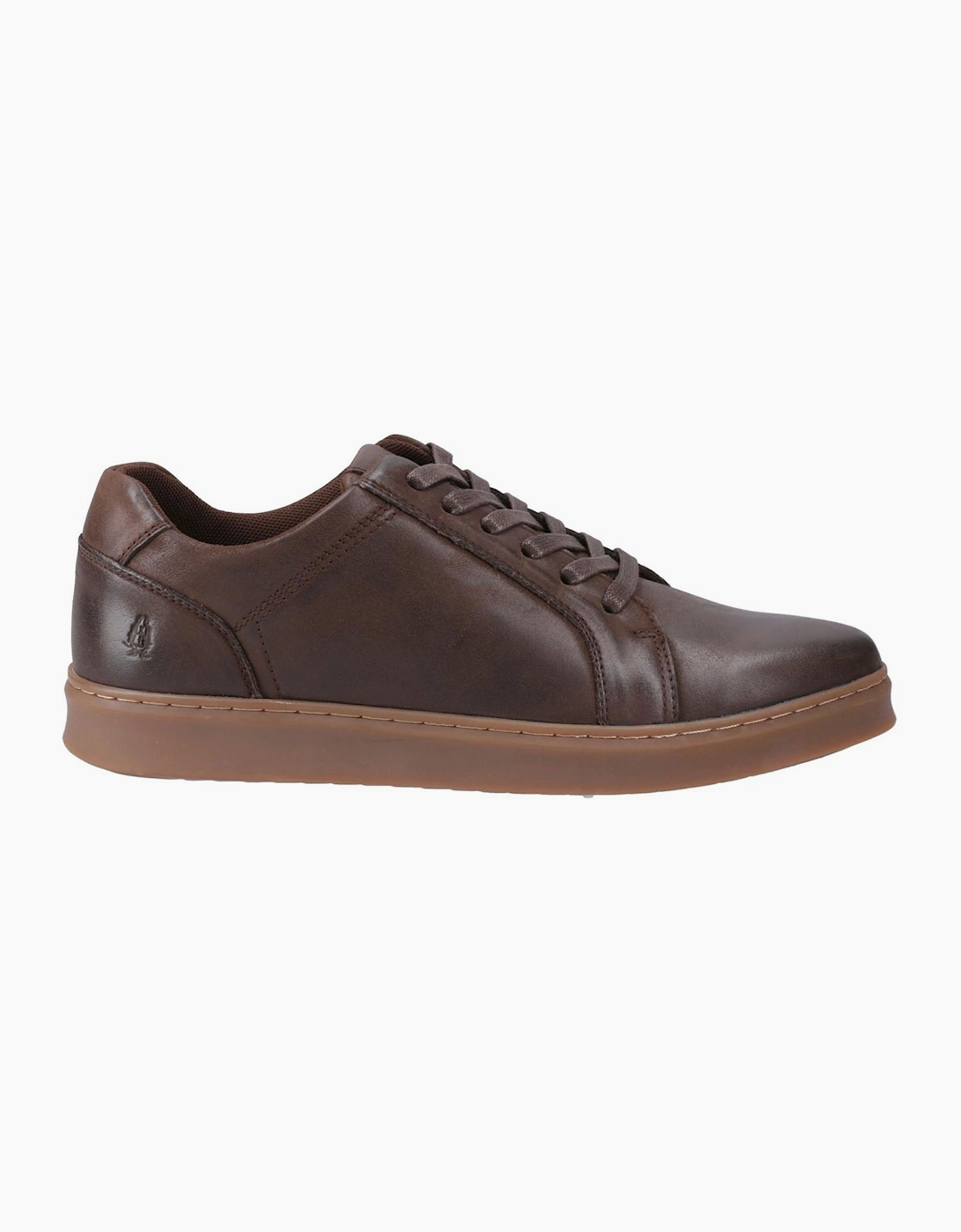 Hush Puppies Madden Leather Mens Trainers Coffee