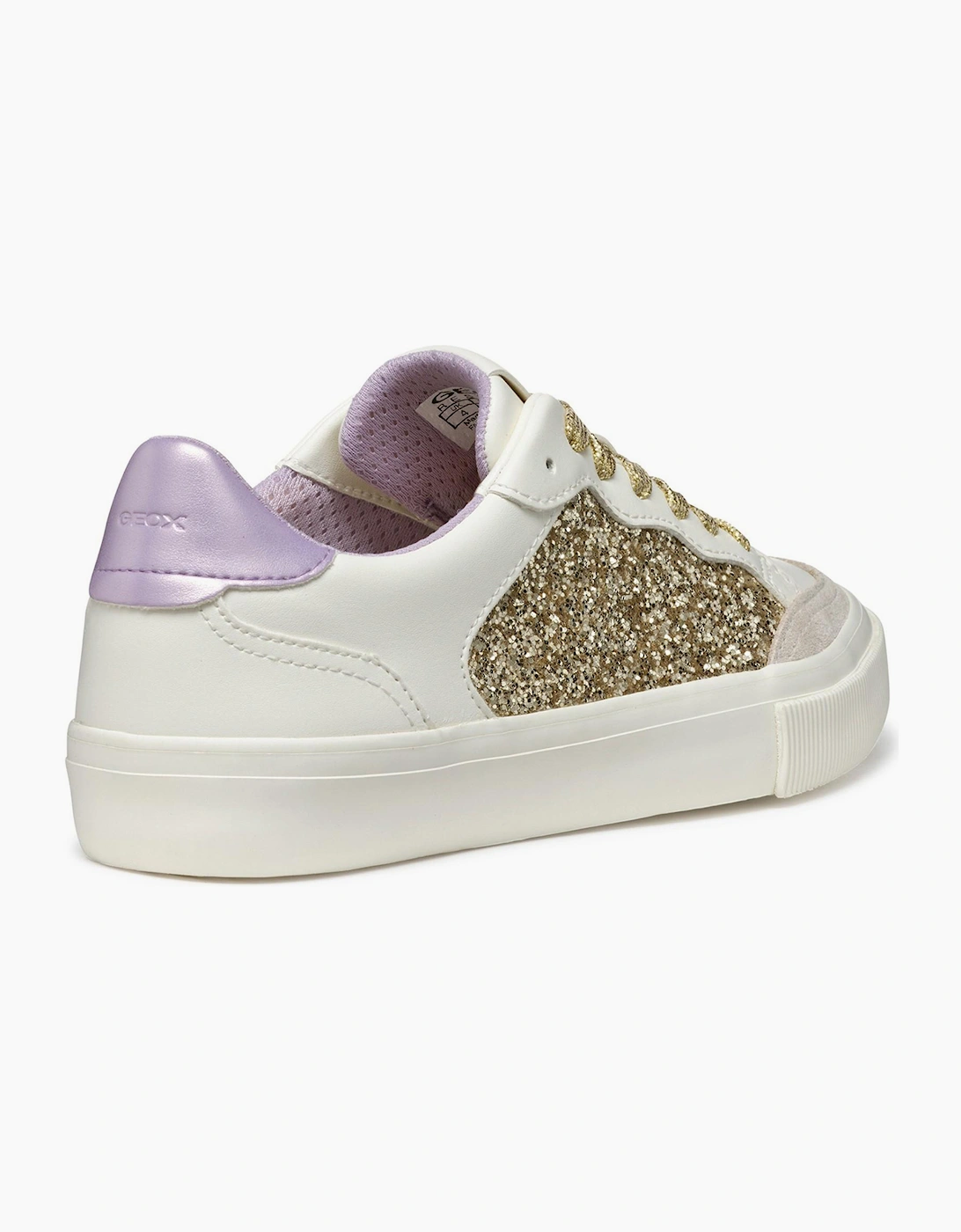 Geox Emmeleny Womens Trainers Optic White/Light Gold