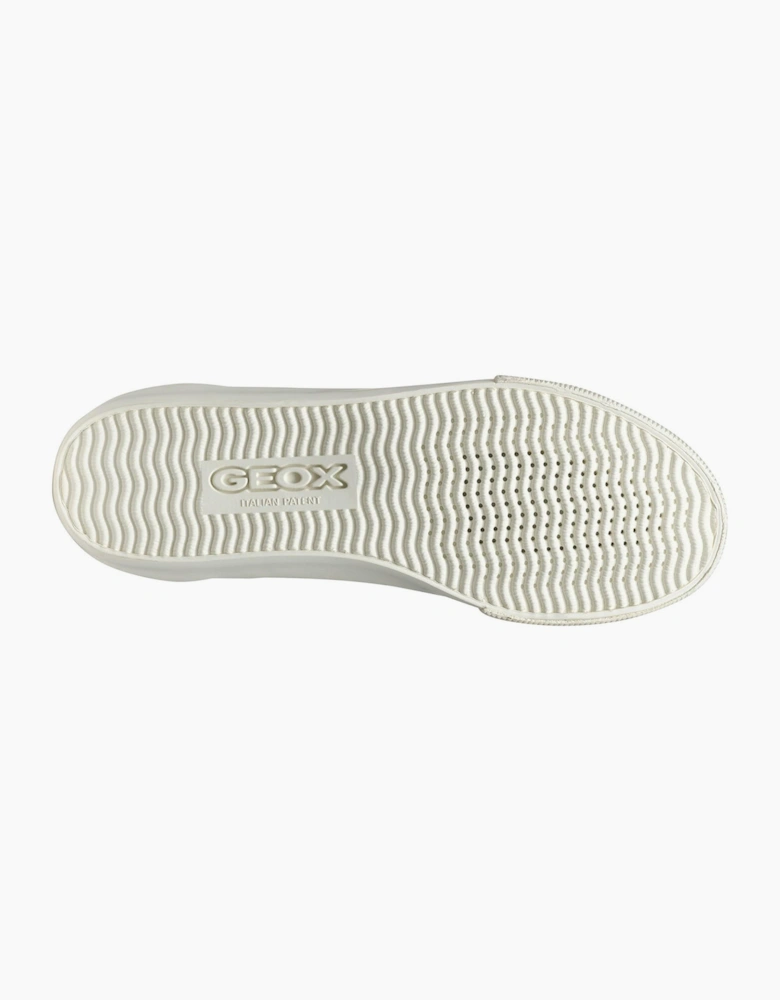 Geox Emmeleny Womens Trainers Optic White/Light Gold