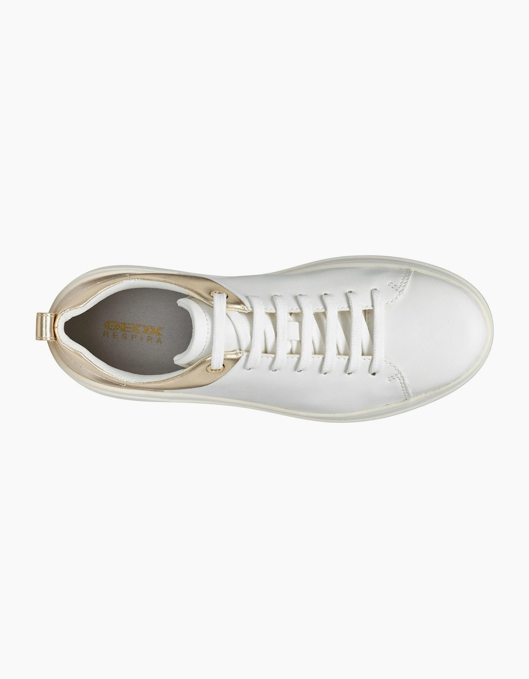 Geox Spherica ECUB-2 Womens Trainers White/Light Gold