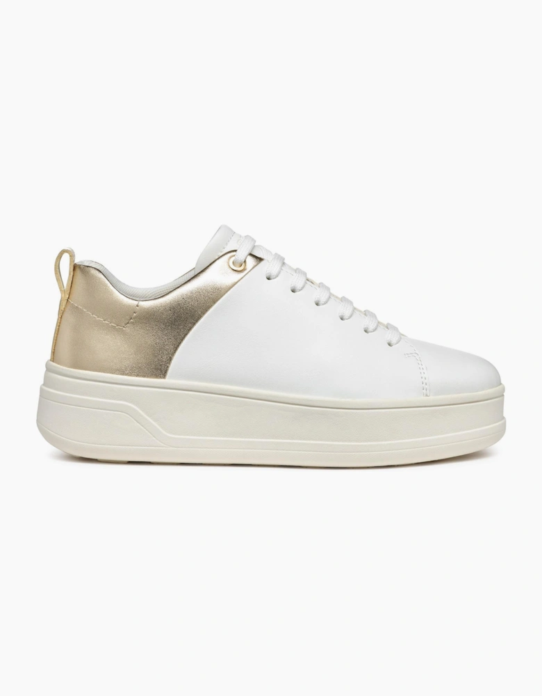 Geox Spherica ECUB-2 Womens Trainers White/Light Gold