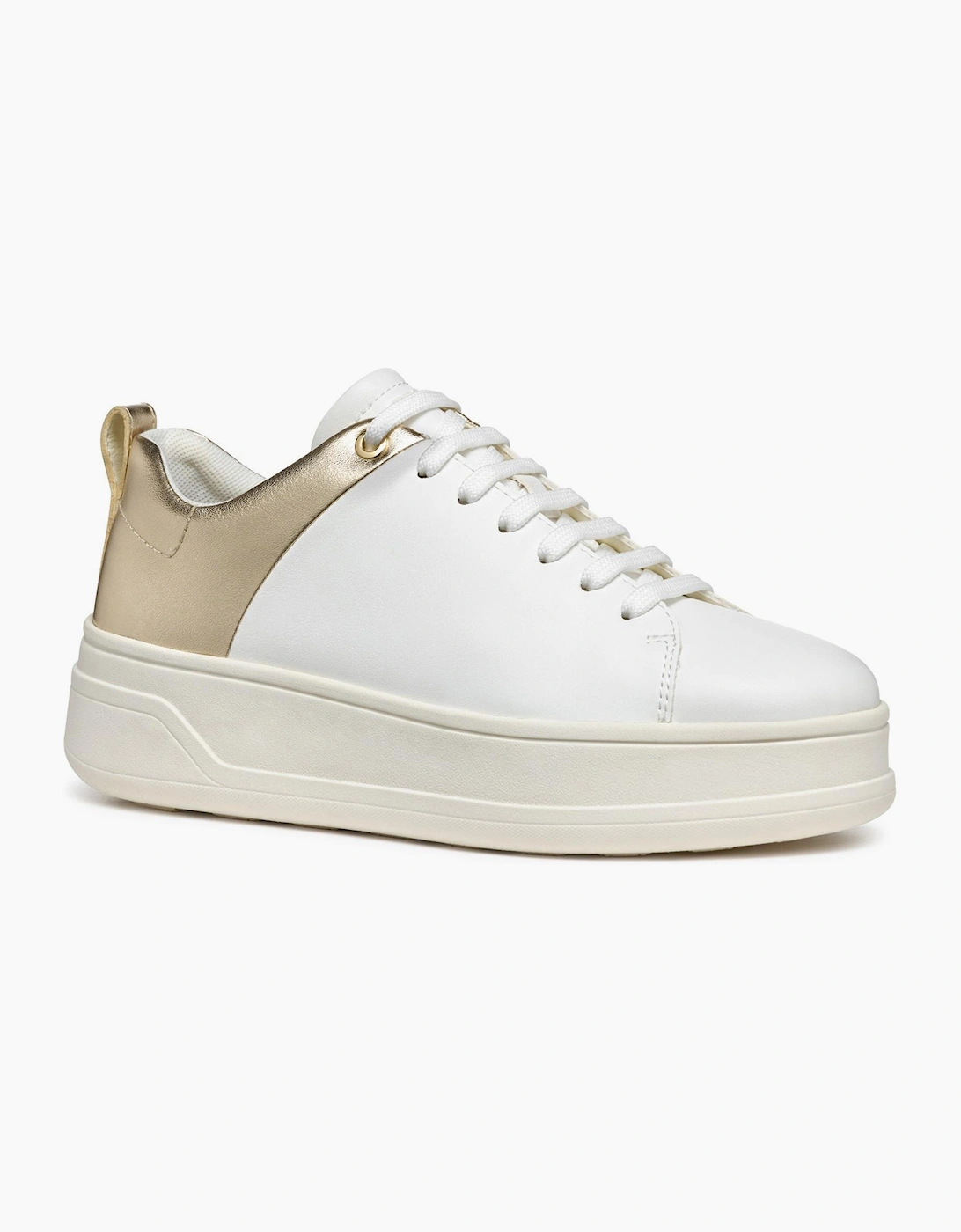 Geox Spherica ECUB-2 Womens Trainers White/Light Gold