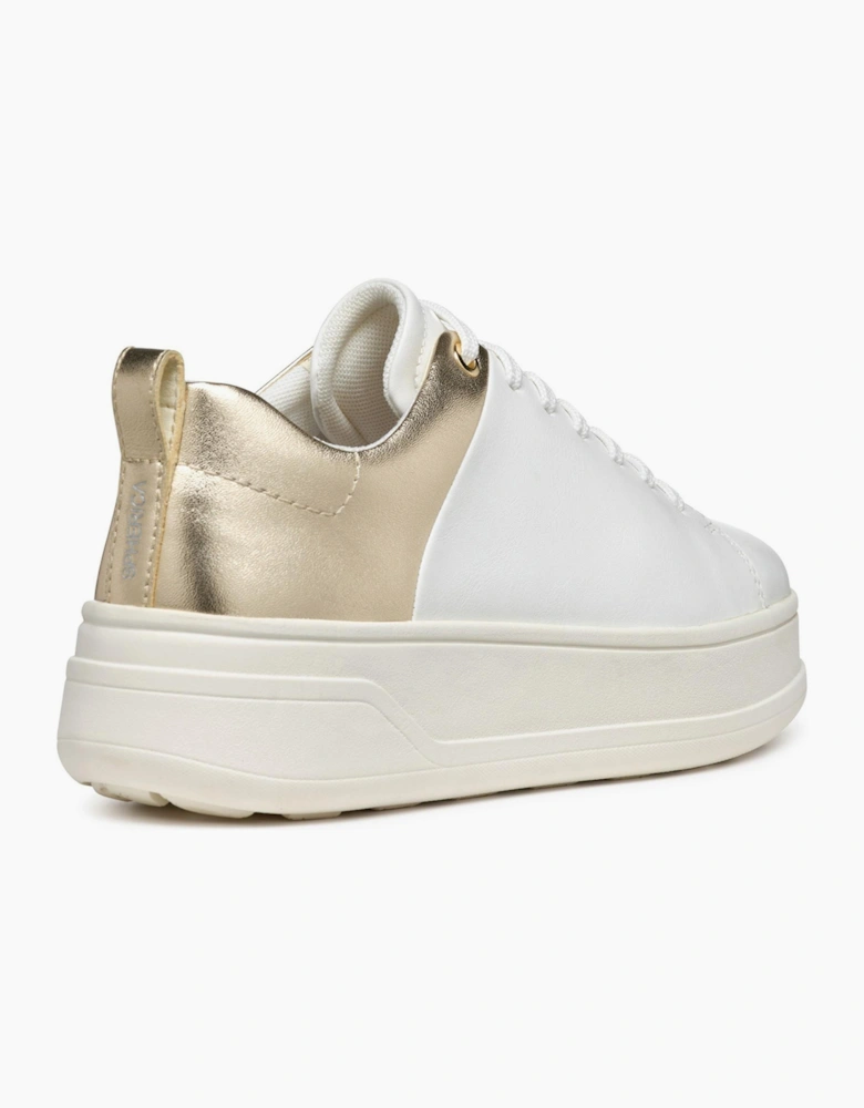Geox Spherica ECUB-2 Womens Trainers White/Light Gold