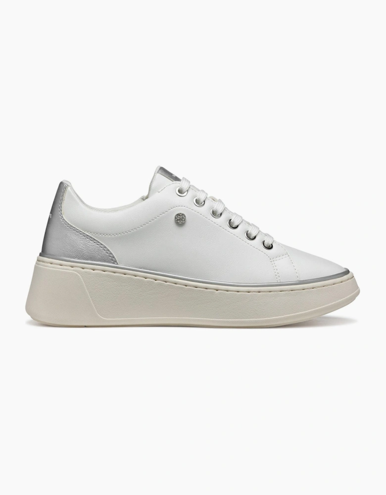 Geox Sunnetty Womens Trainers White/Silver