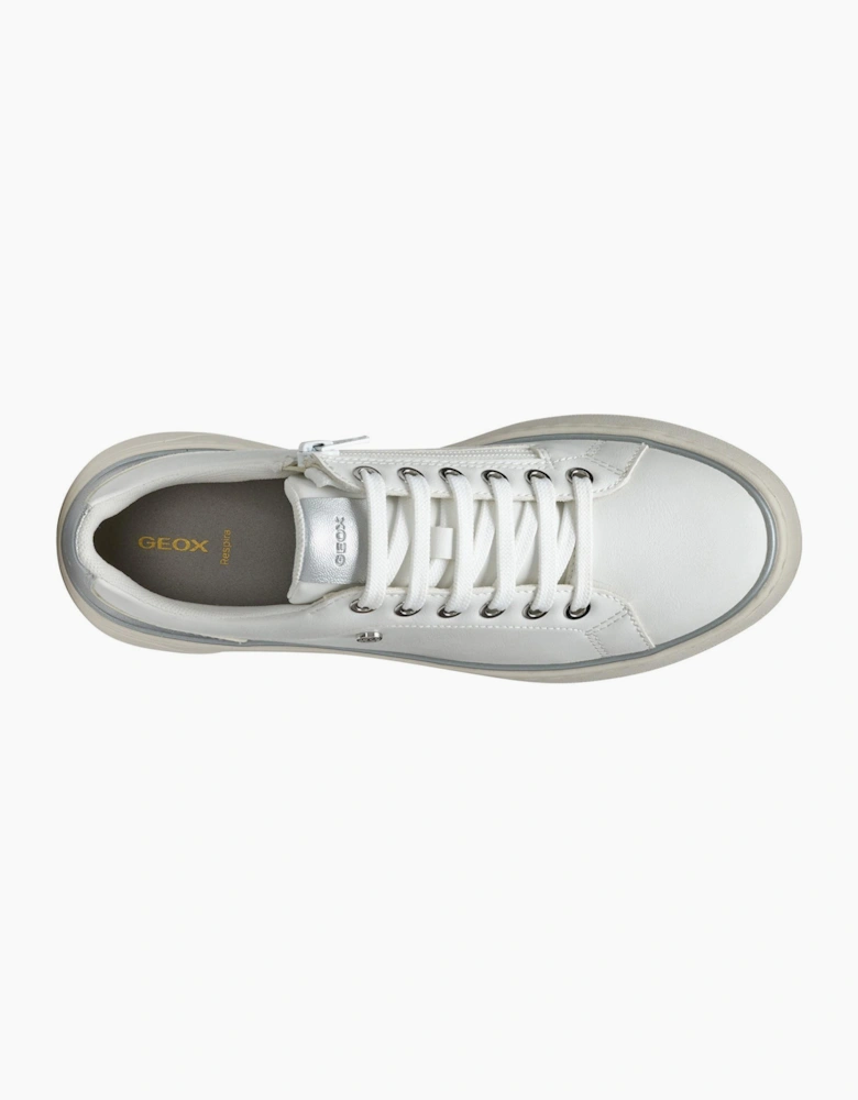 Geox Sunnetty Womens Trainers White/Silver