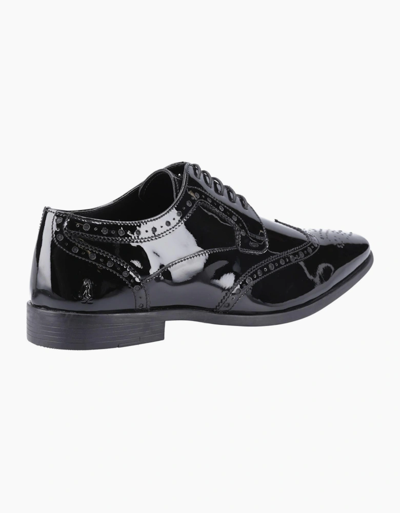 Hush Puppies Elliot Patent Mens Brogues Black