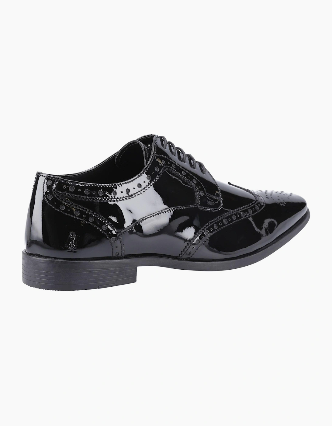 Hush Puppies Elliot Patent Mens Brogues Black