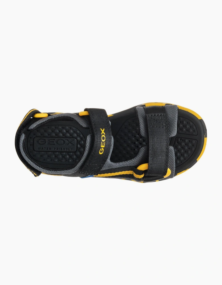 Geox Borealis Water-Friendly Boys Sandals Black/Yellow