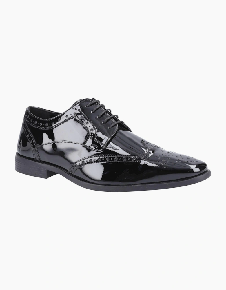 Hush Puppies Elliot Patent Mens Brogues Black