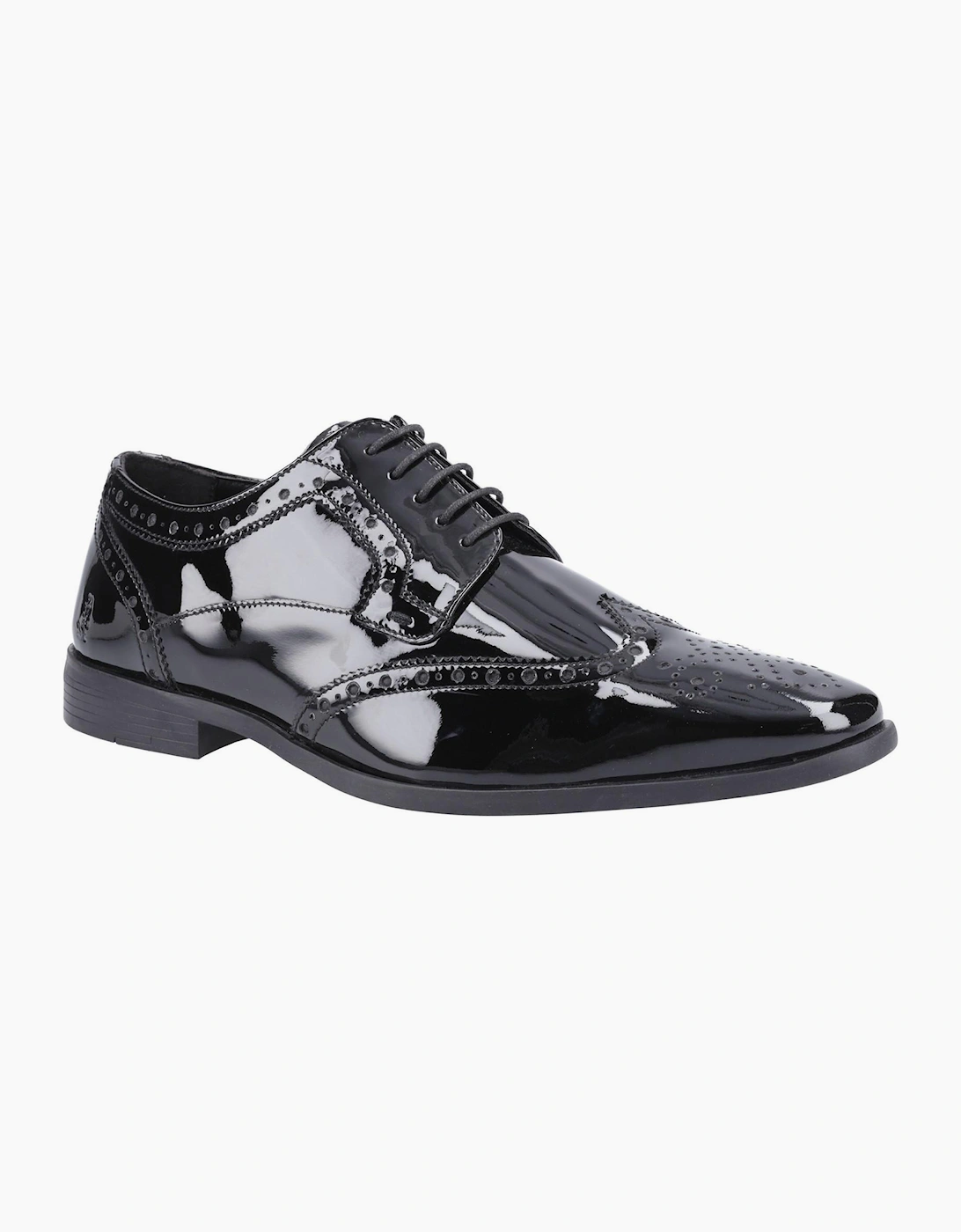 Hush Puppies Elliot Patent Mens Brogues Black