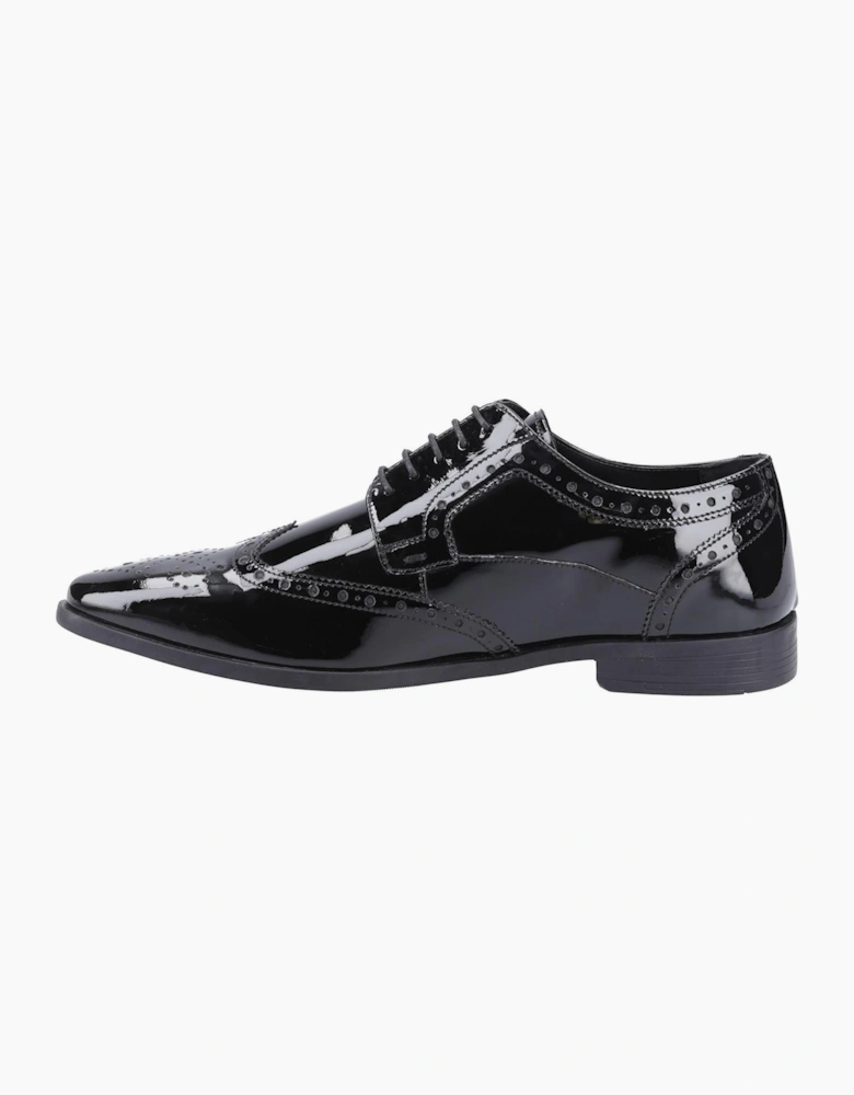 Hush Puppies Elliot Patent Mens Brogues Black
