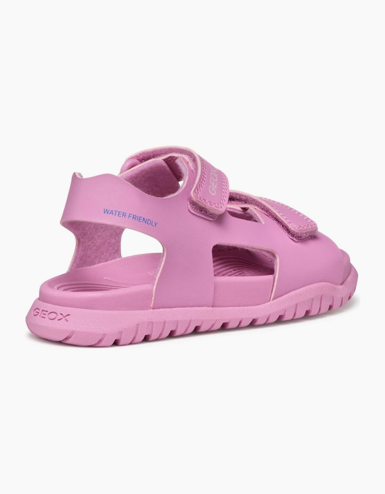 Geox Fusbetto Water Friendly Kids Girls Sandals Dark Pink