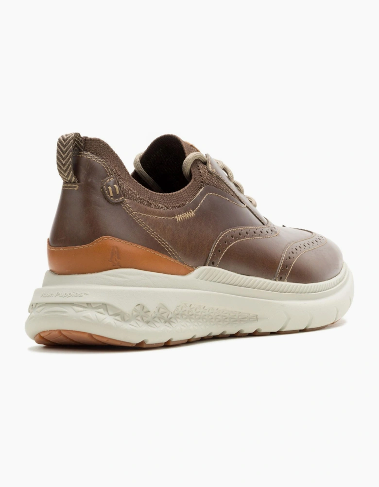 Hush Puppies Excel Wingtip Mens Leather Shoes Fossil