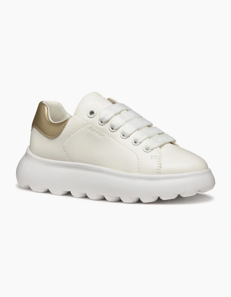 Geox Puffpop Girls Trainers White / Platinum