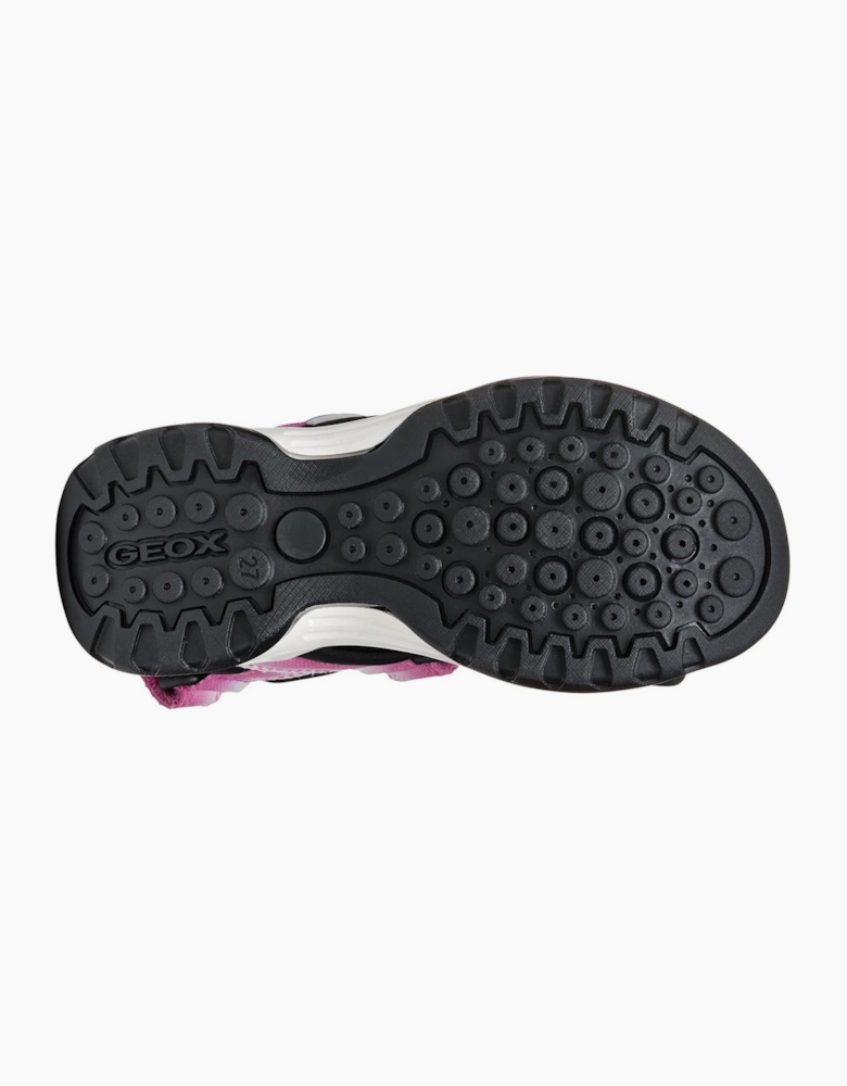 Geox Borealis Water-Friendly Girls Sandals Fuchsia/Black