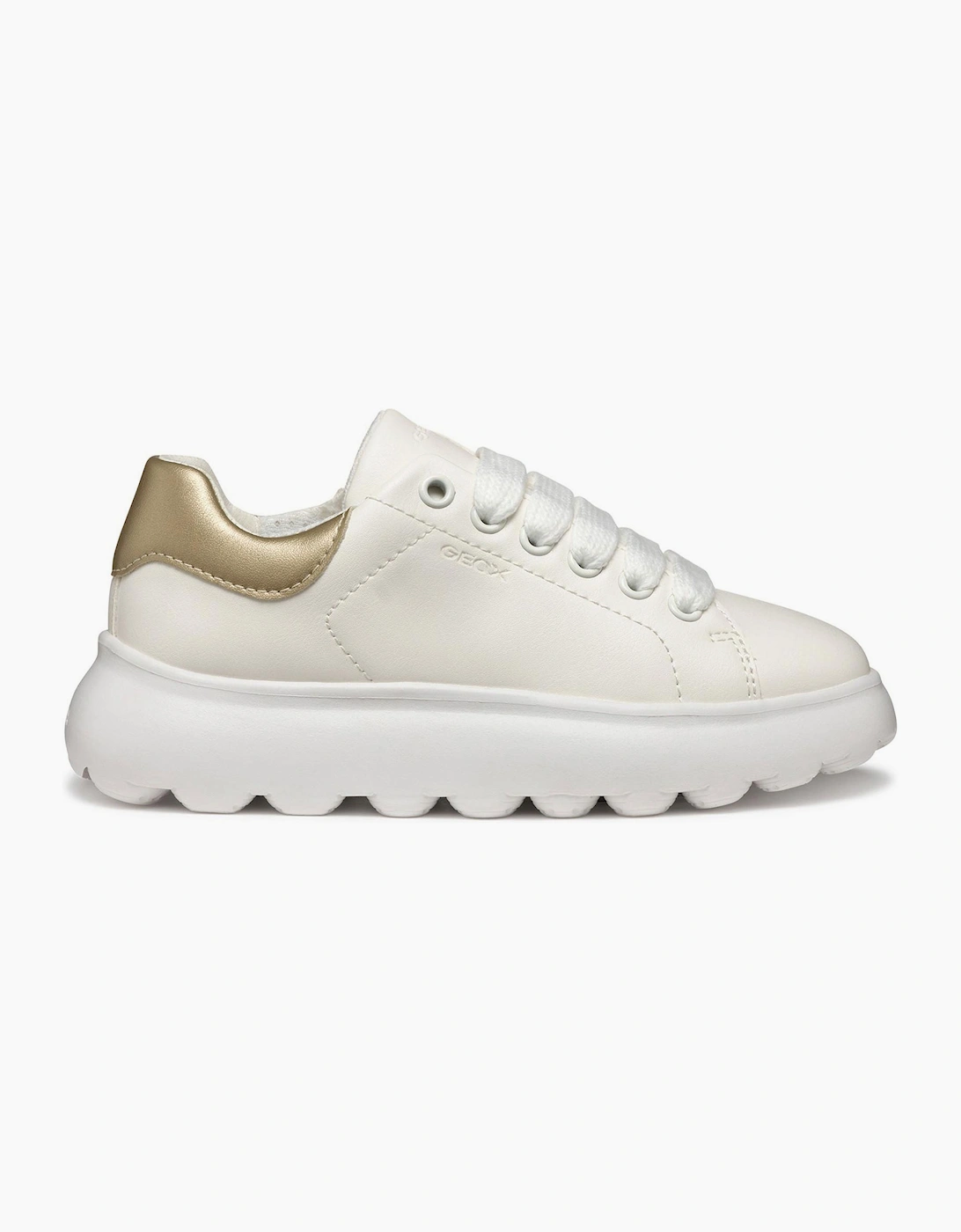 Geox Puffpop Girls Trainers White / Platinum