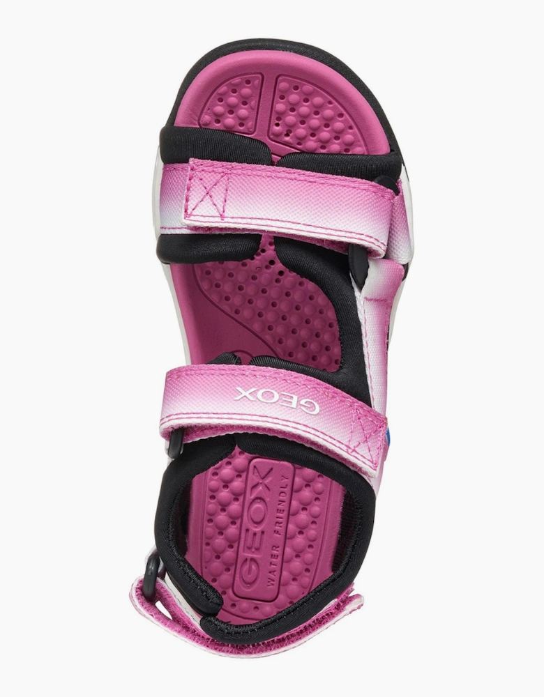 Geox Borealis Water-Friendly Girls Sandals Fuchsia/Black