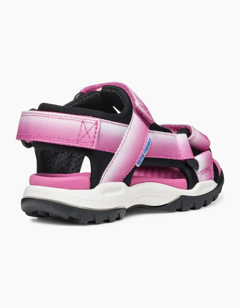 Geox Borealis Water-Friendly Girls Sandals Fuchsia/Black